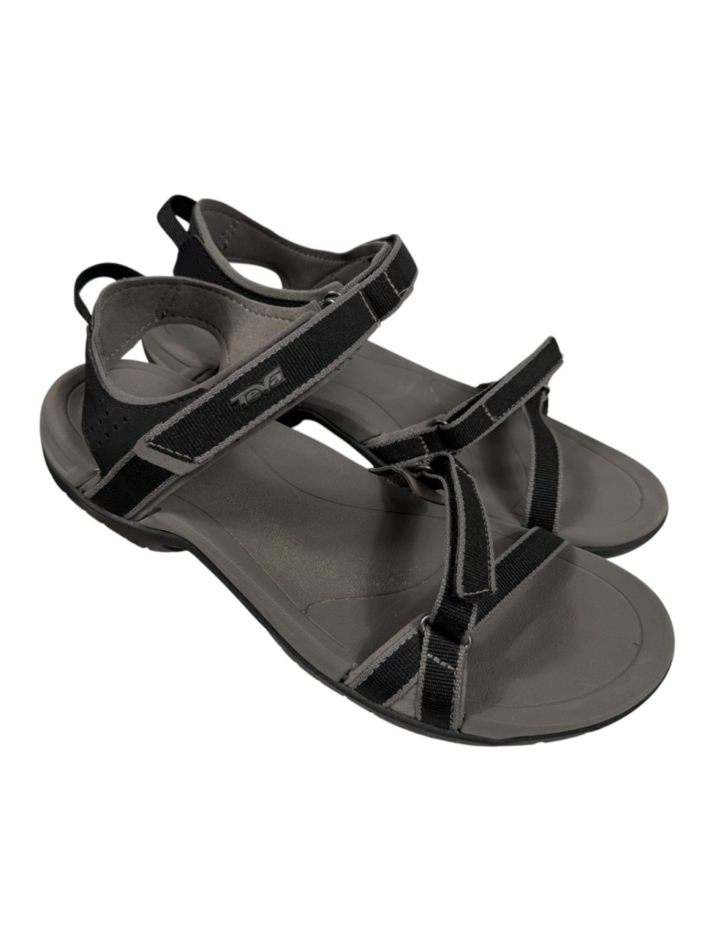 Teva Verra Strappy Hiking Sandals Gray Black Outdoor 1006263 Women's Size 10